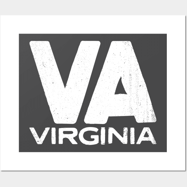 VA Virginia Vintage State Typography Wall Art by Commykaze